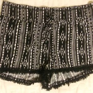 No Boundaries Black & White Shorts